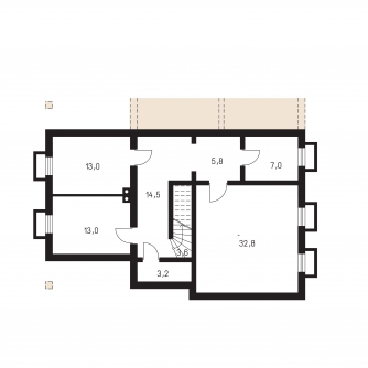 Zrkadlový obraz | Pôdorys suterénu - COMFORT 146